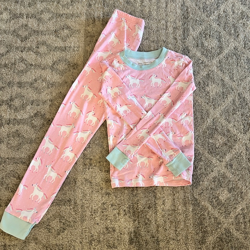 Pottery Barn Kids Pink Unicorn Kids Pajamas
